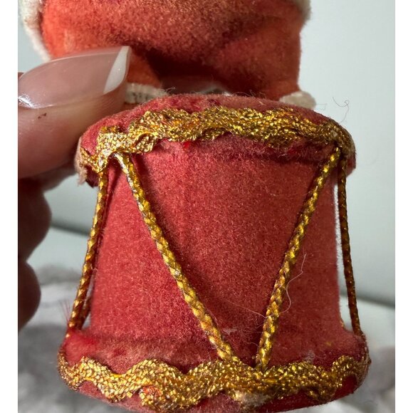 VTG Mr. Christmas Santa Claus Flocked Dancing on Drum Ornament 1972 - Picture 12 of 16